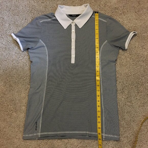 Abacus Button Collar Pinstripe Drycool Polo Golf Shirt - Picture 15 of 16